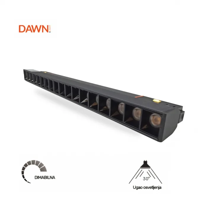 MAGNETIC SVETILJKA LED02-12W 3000K 30° 48V DC CRNA NEW — slika 2