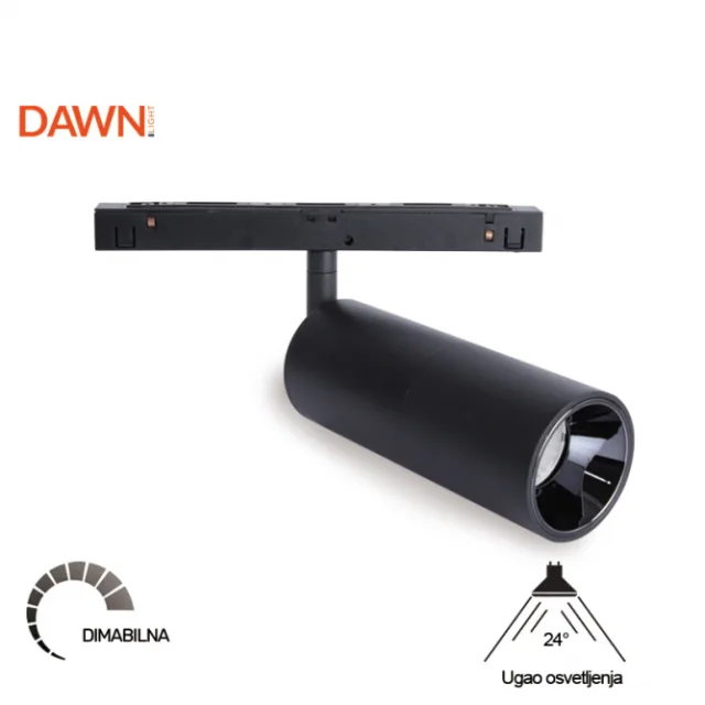 MAGNETIC REFLEKTOR LED11-15W 3000K 24° 48V DC CRNI NEW