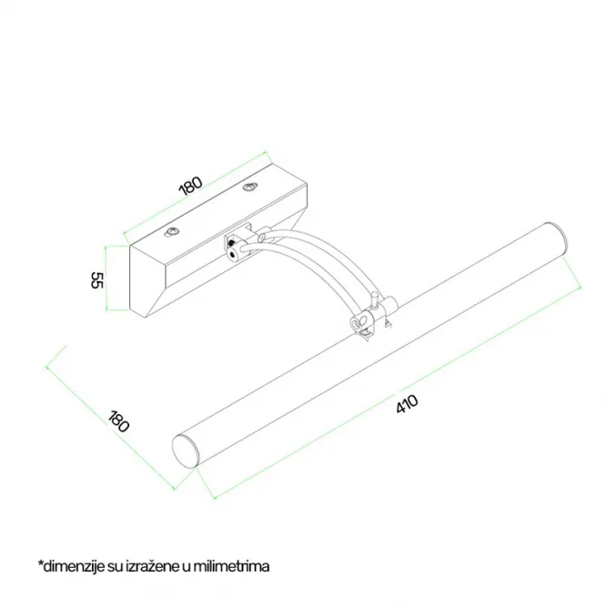 VESTA 138 ZIDNA LAMPA LED 5W 4000K MESING — slika 4