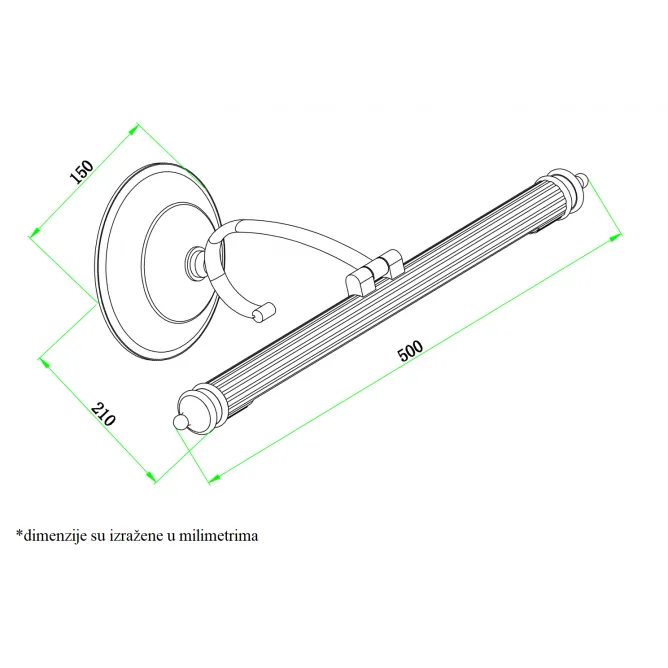 VESTA 499 ZIDNA LAMPA LED 8W 3000K BRONZA — slika 2