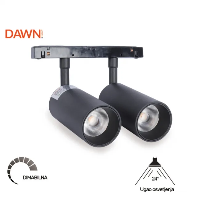 MAGNETIC REFLEKTOR LED08-20(10*2)3000K 24 48 DC CRNI NEW