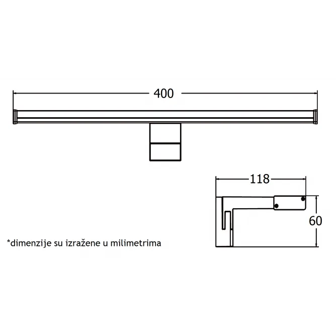 VESTA 293 ZIDNA LAMPA LED 8W 4000K HROM — slika 3