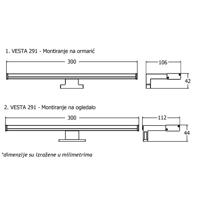 VESTA 291 ZIDNA LAMPA LED 6W 4000K — slika 3