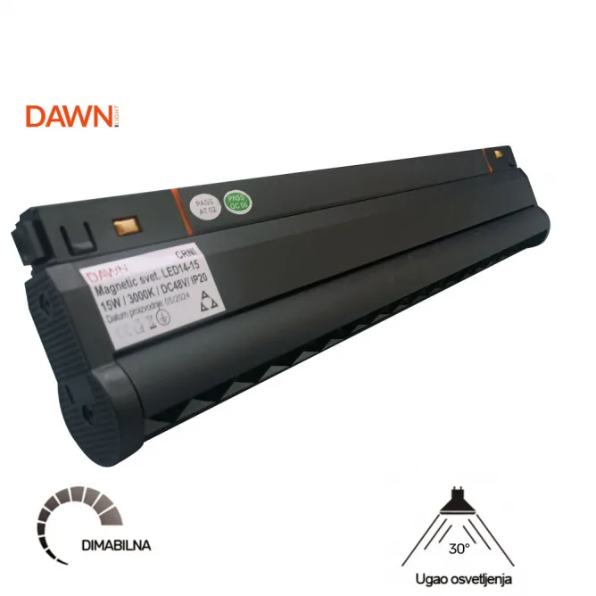 MAGNETIC SVETILJKA LED14 15W 3000K 30° 48V DC CRNA — slika 2