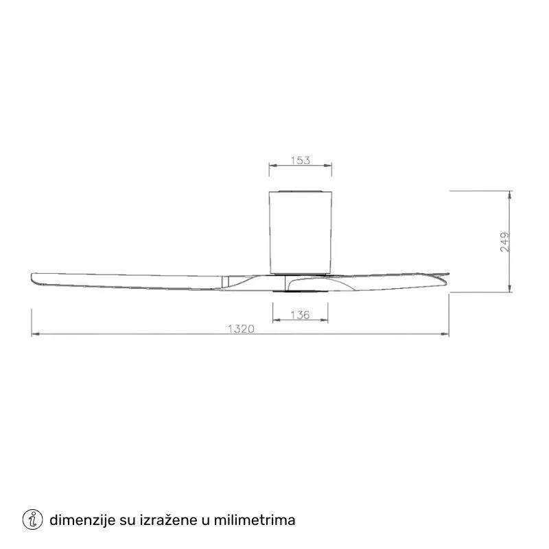 PLAFONSKI VENTILATOR FC102 ASPEN BELA/DRVO — slika 4