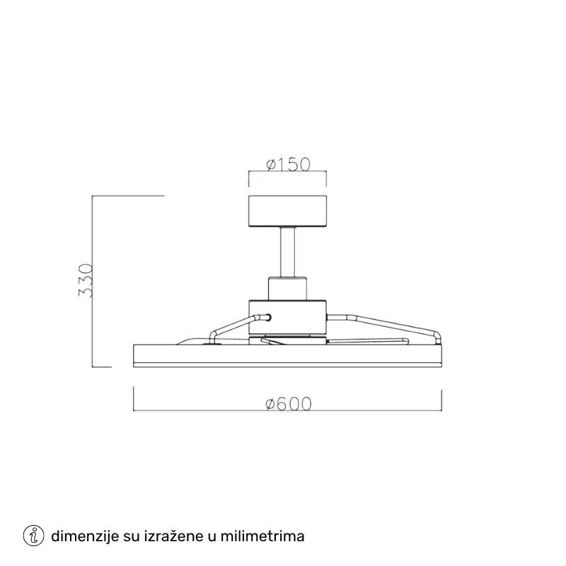 PLAFONSKI VENTILATOR FD210 BREEZE CRNA — slika 4