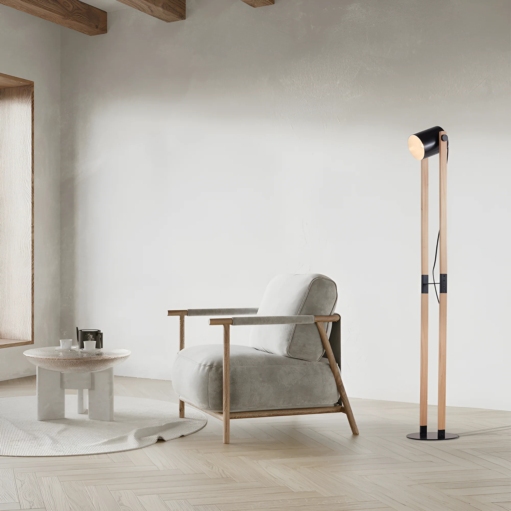 PODNA LAMPA E27 DRVO — slika 2