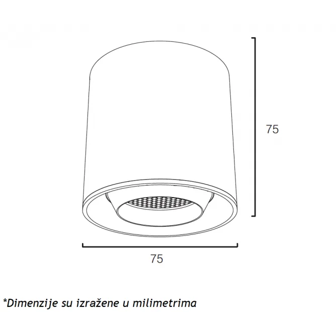 MAGNETIC SLIM SVETILJKA LED26 - YT80 6W 3000K 24° 48V DC BELA — slika 2