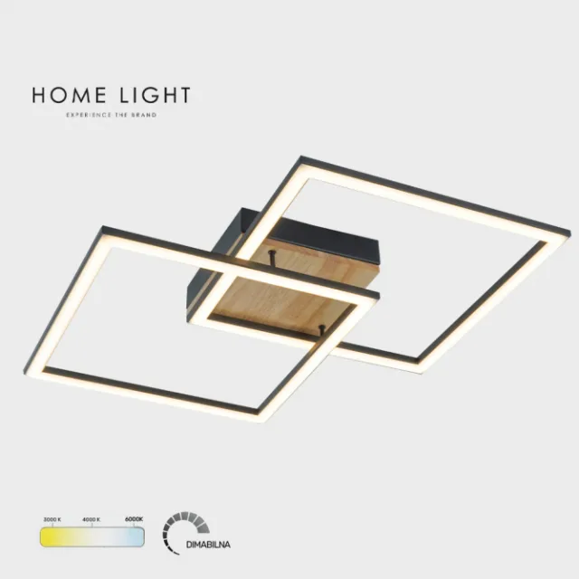 SOLEA 38 LED PLAFONJERA 36W 3000/4000/6000K CRNA/DRVO DIMABILNA