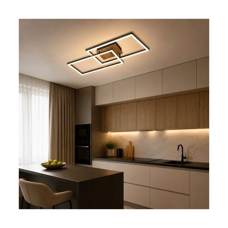 SOLEA 37 LED PLAFONJERA 40W 3000/4000/6000K CRNA/DRVO DIMABILNA — slika 2