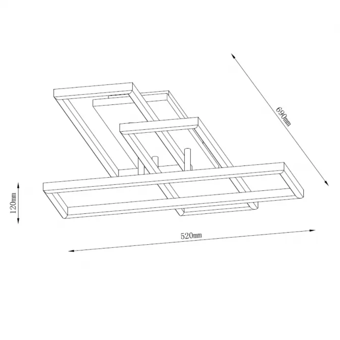SOLEA 36 LED PLAFONJERA 60W 3000/4000/6000K CRNA/DRVO DIMABILNA — slika 3