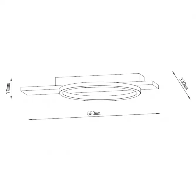 SOLEA 35 LED PLAFONJERA 16W 3000/4000/6000K CRNA/DRVO DIM — slika 3