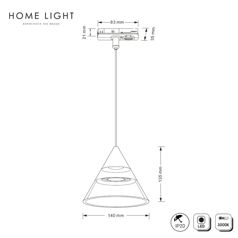 ŠINSKA LED VISILICA PR-222 5W 3000K BAKAR MONOFAZNA — slika 3