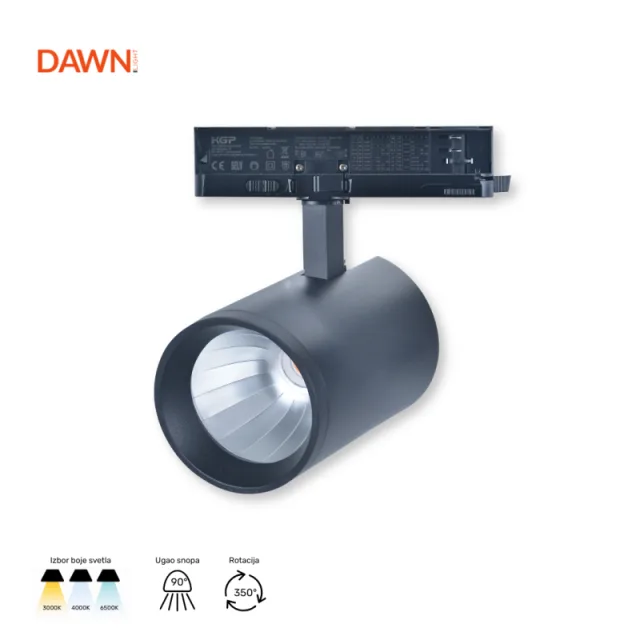 DAWN LED REFLEKTOR ŠINSKI GD19C40B 40W CCT CRNI TROSTEPENI