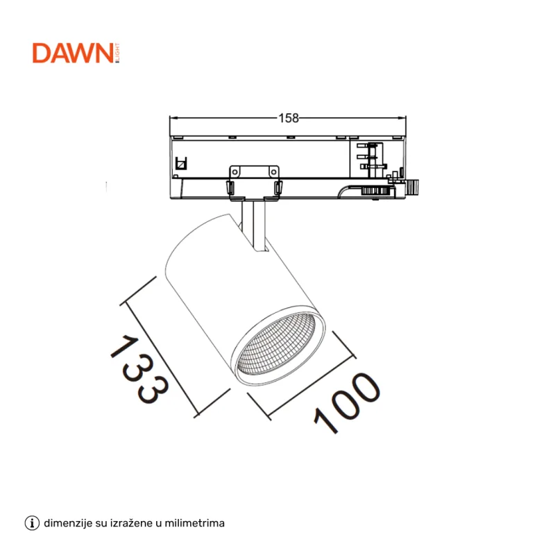 DAWN LED REFLEKTOR ŠINSKI GD19C40B 40W CCT CRNI TROSTEPENI — slika 2