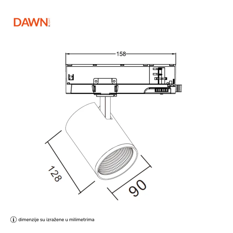 DAWN LED REFLEKTOR ŠINSKI GD19C30B 30W CCT CRNI TROSTEPENI — slika 2