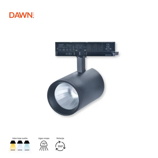 DAWN LED REFLEKTOR ŠINSKI GD19C20B 20W CCT CRNI TROSTEPENI