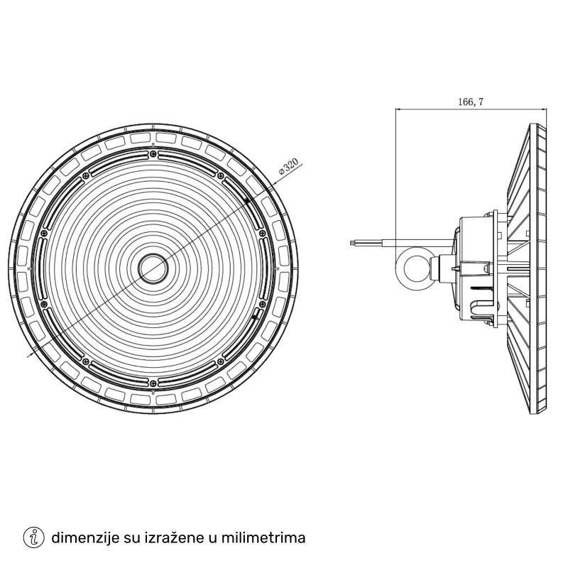 DAWN LED REFLEKTOR HBE6-200W CCT 90° IP65 — slika 3
