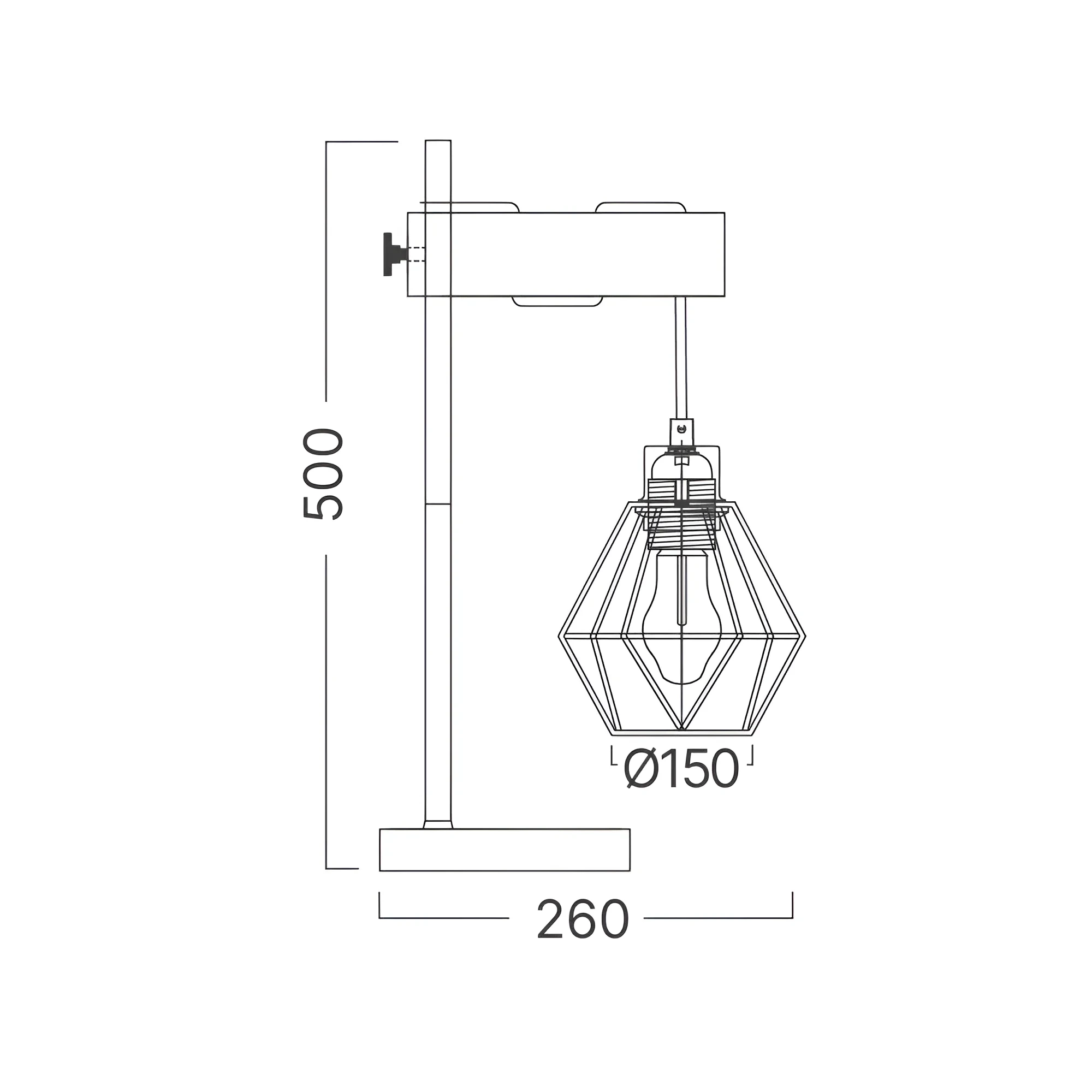 STONA LAMPA E27 DRVO — slika 4
