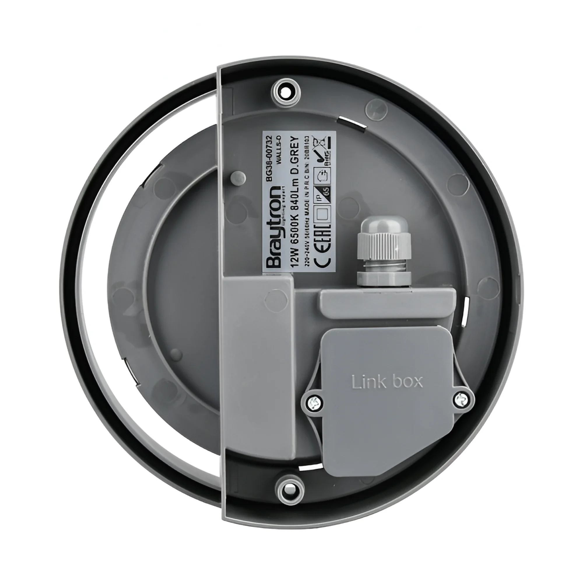 LED ZIDNA SVETILJKA OKRUGLA 12W SIVI 3000K IP65 — slika 4