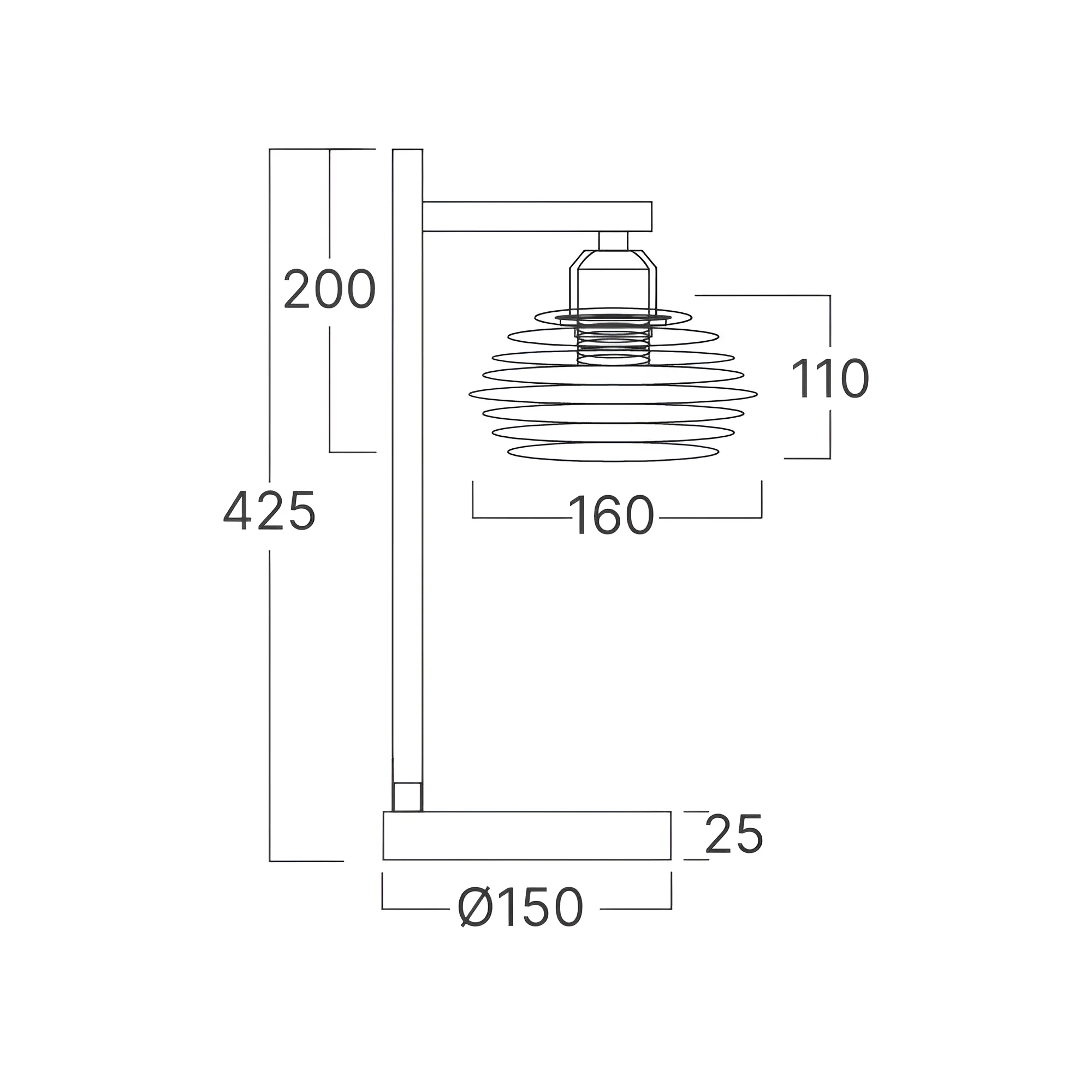 STONA LAMPA E27 CRNI — slika 4