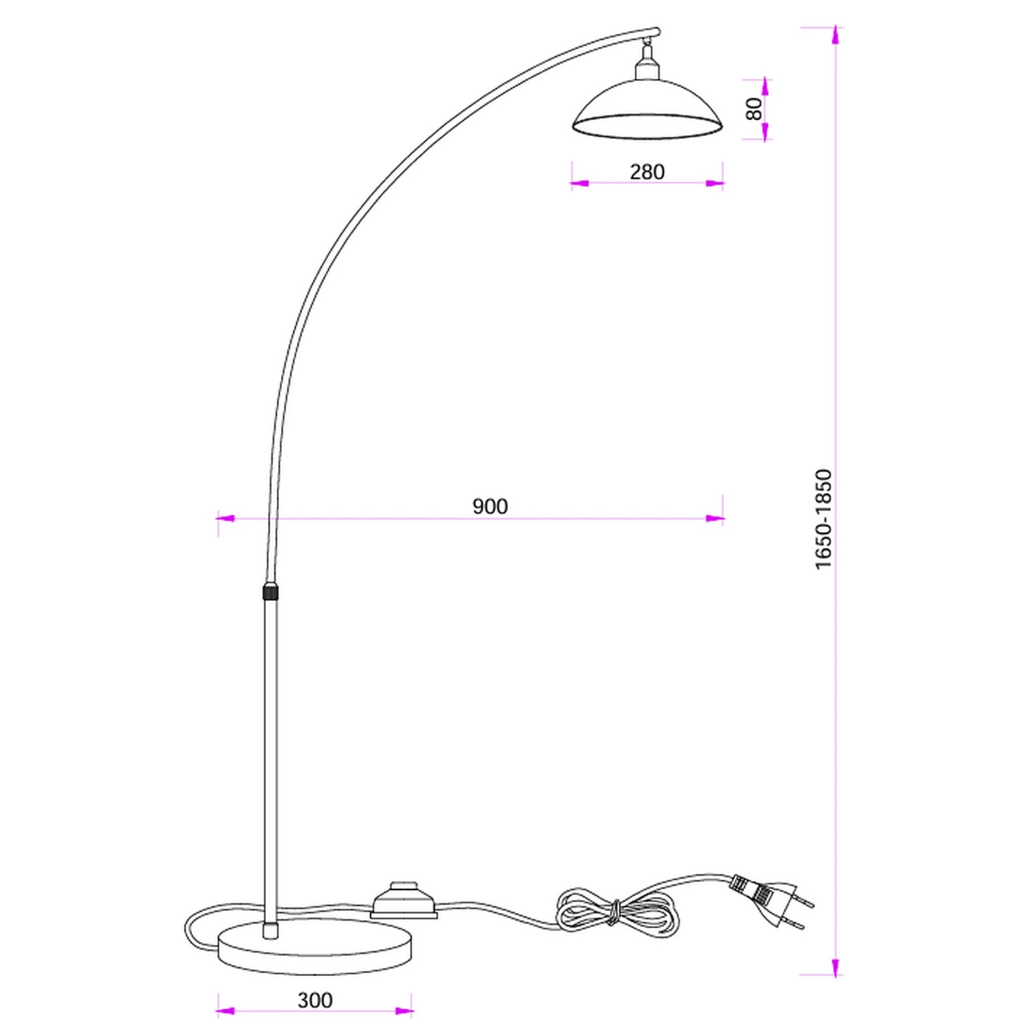 Podna lampa F7135-1F WH+SG — slika 2