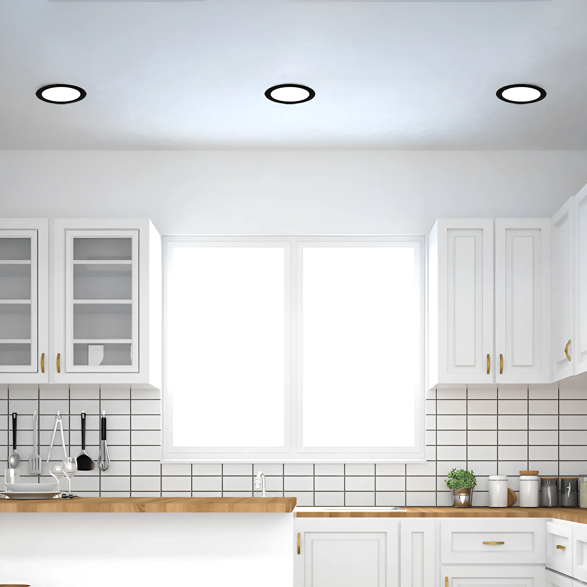 LED PANEL UGRADNI OKRUGLI 8" 12W CRNI CCT — slika 2