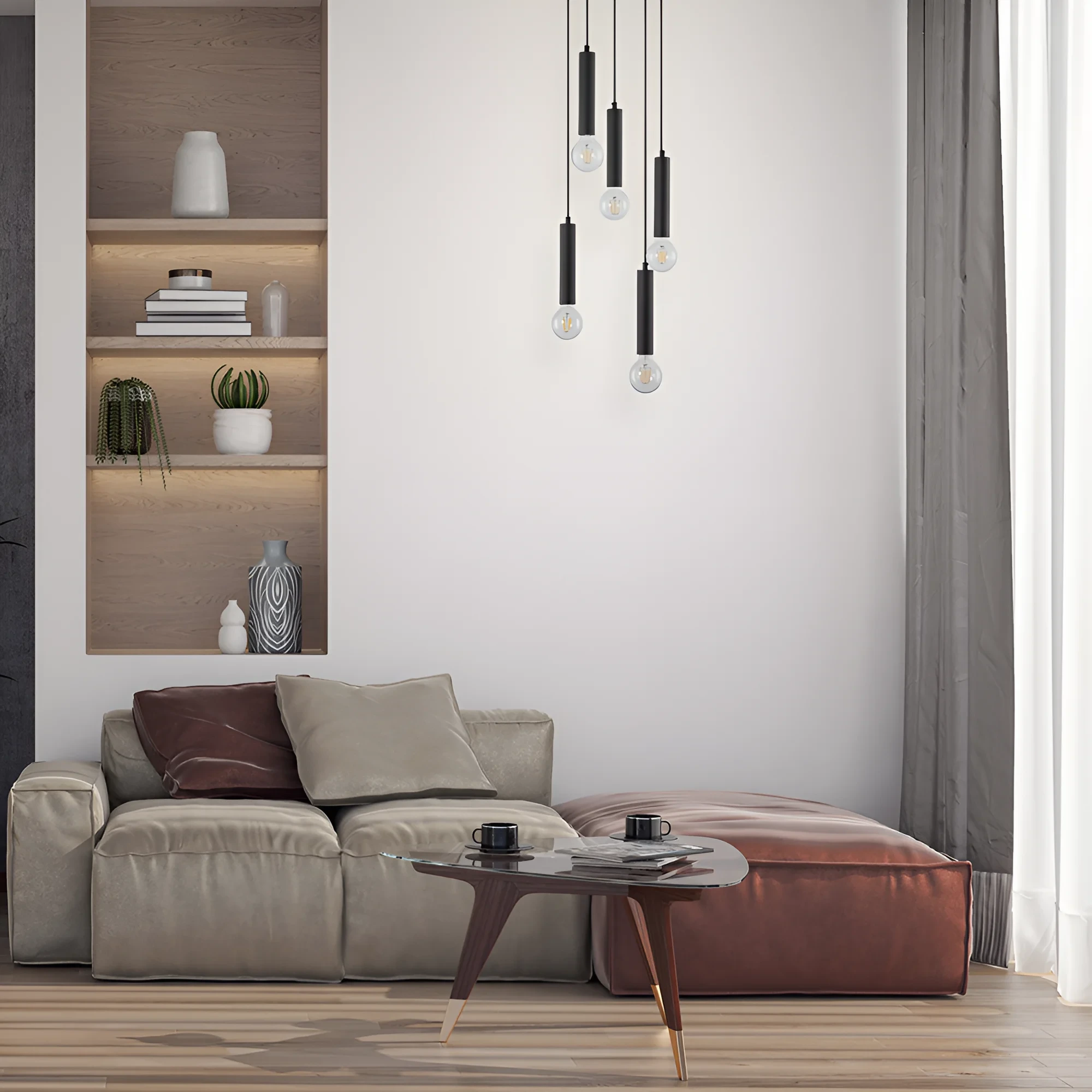VISILICA 5-GLAVA E27 CRNI — slika 2