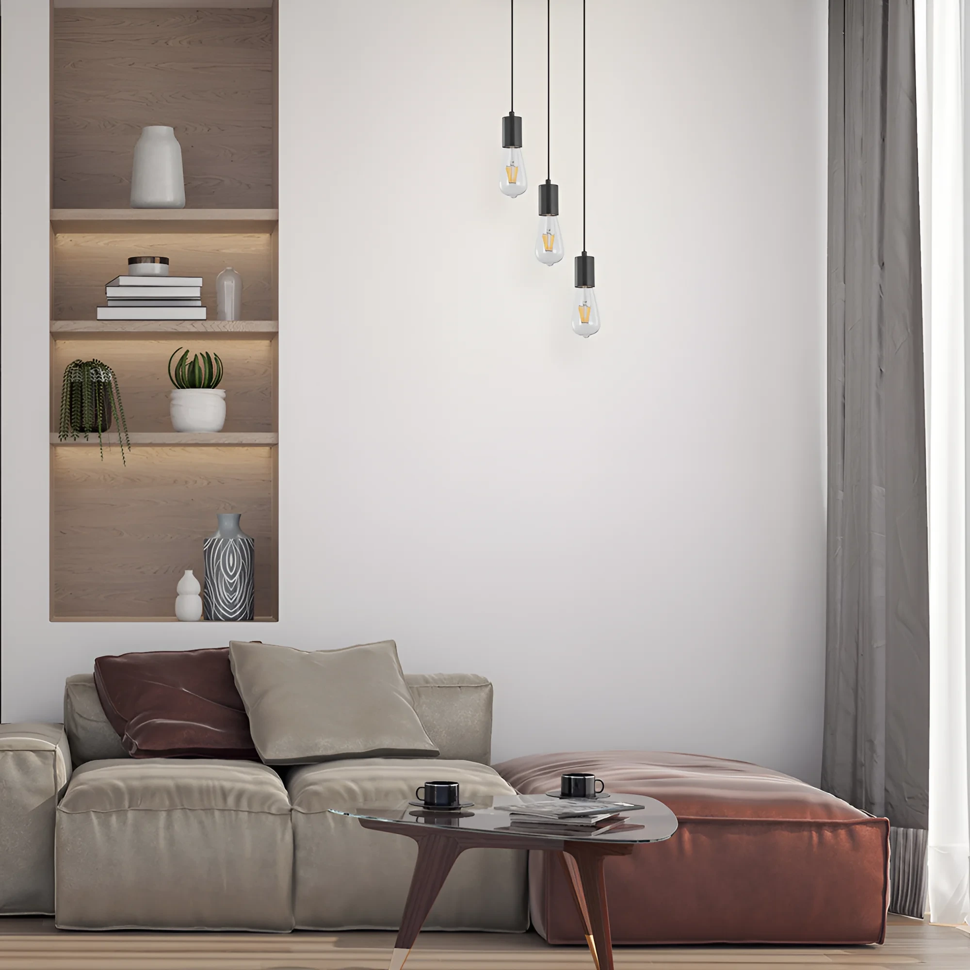 VISILICA 3-GLAVA E27 CRNI — slika 2