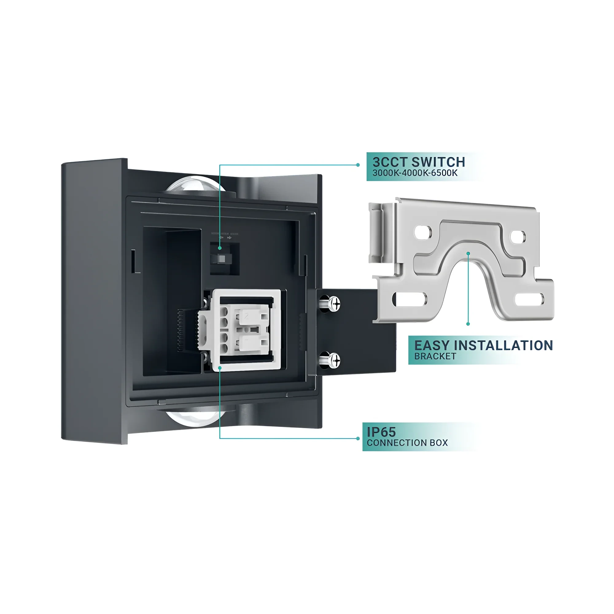 LED ZIDNA SVETILJKA 2X1W SIVI CCT IP65 — slika 7
