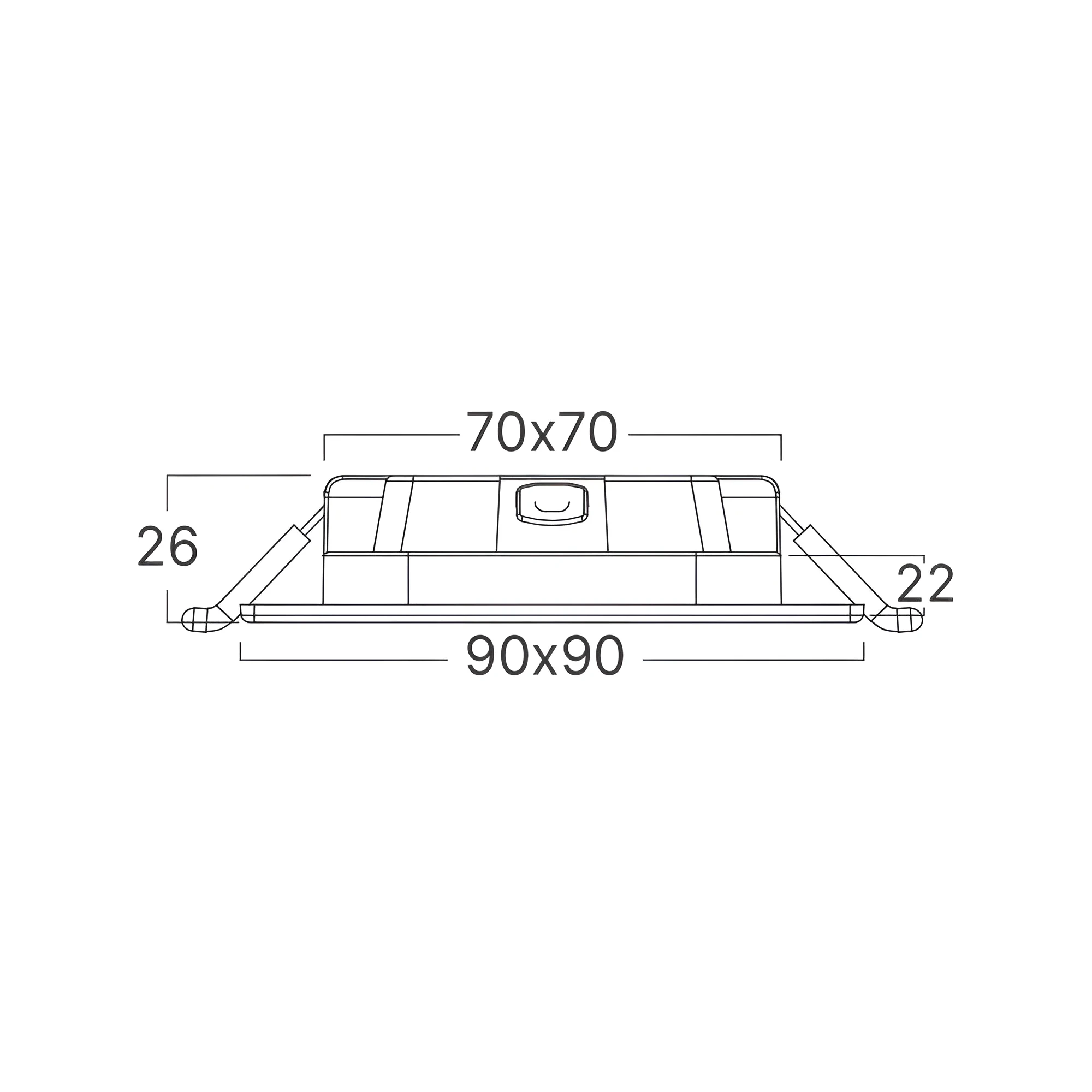 LED PANEL UGRADNI KVADRATNI 3" 4W CRNI CCT — slika 8