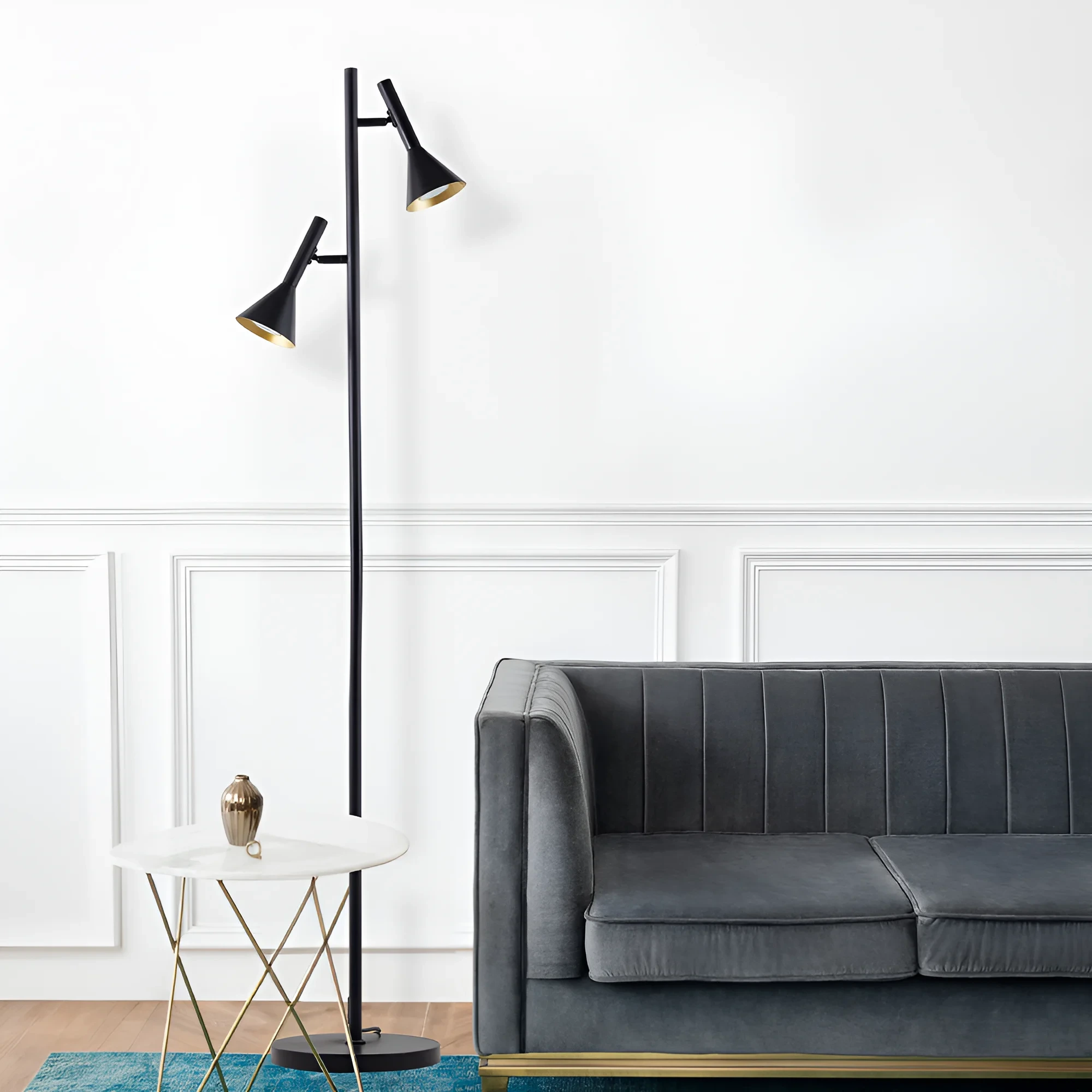 PODNA LAMPA 2-GLAVA GU10 CRNI — slika 2