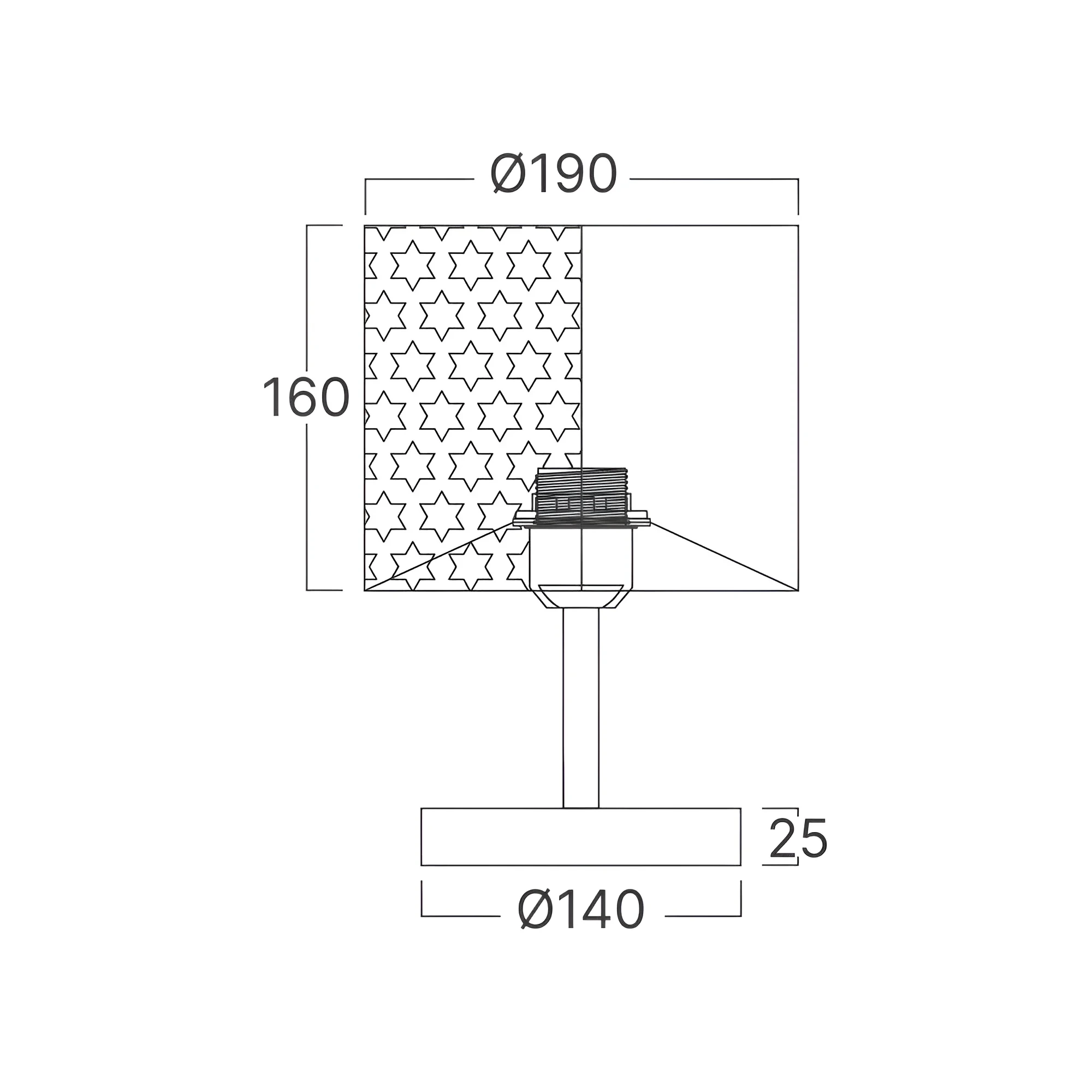 STONA LAMPA E27 CRNI — slika 3