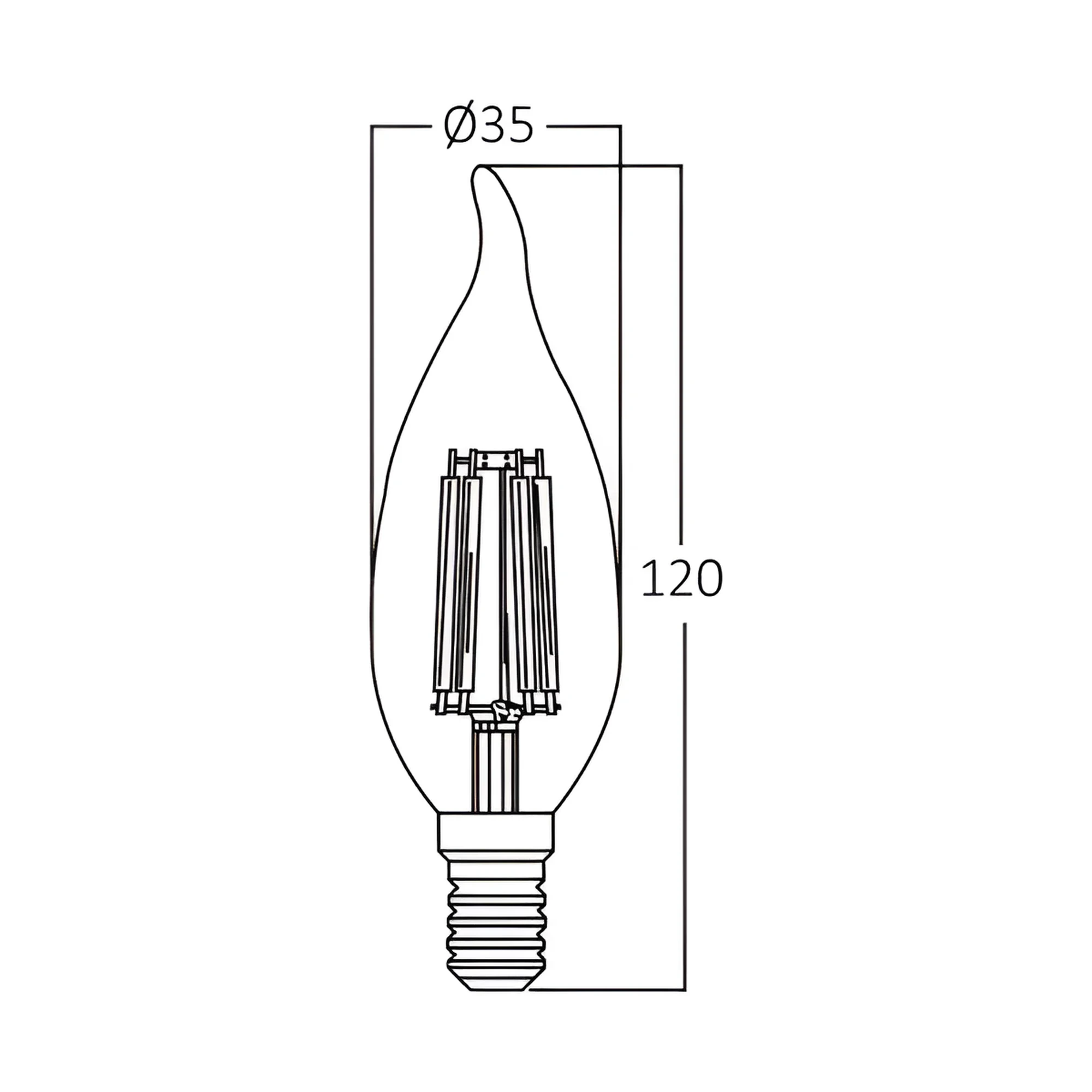 LED FILAMENT SVECA UVIJENA 4W E14 PROVIDNA 3000K — slika 3