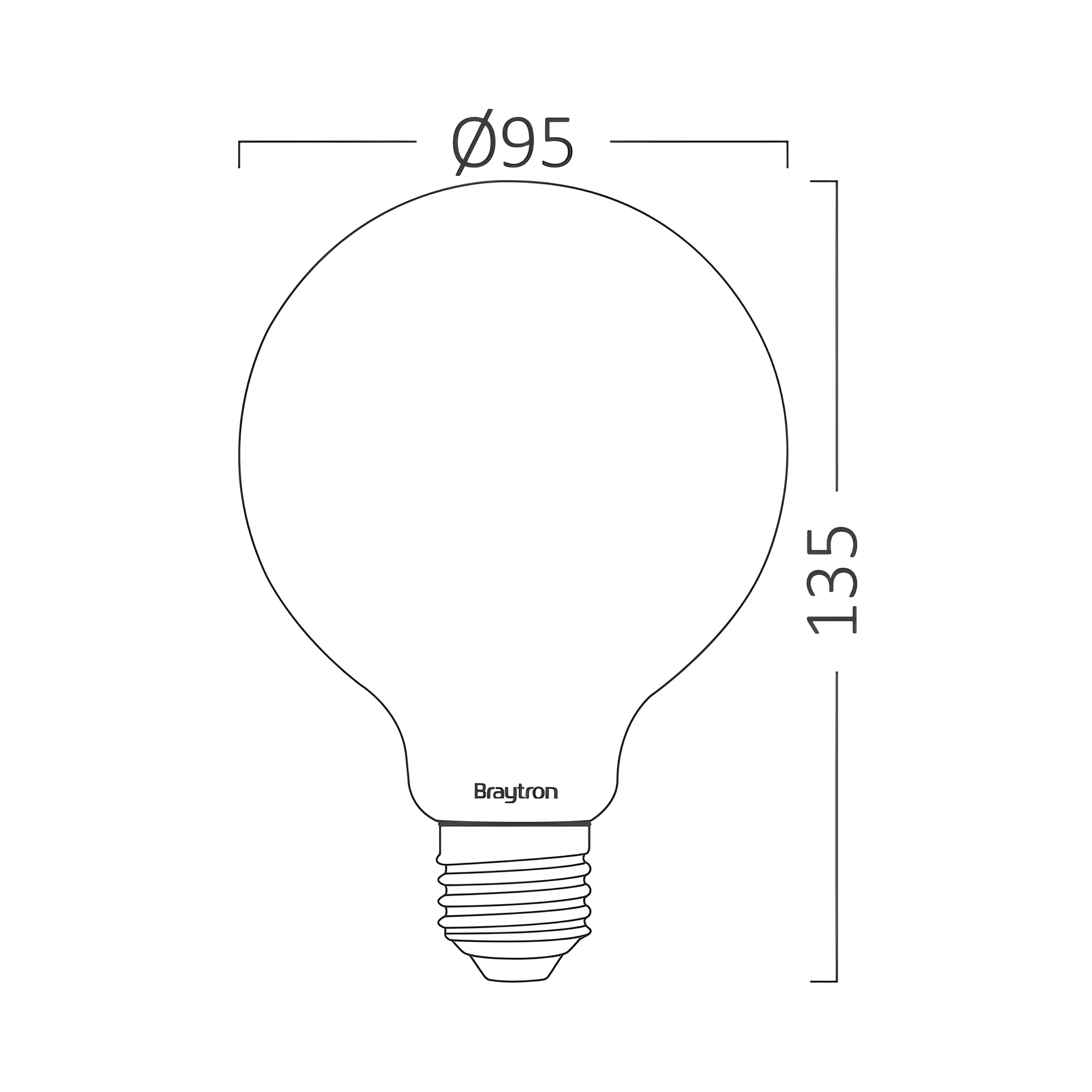 LED FILAMENT KUGLA G95 7W E27 AMBER 3000K — slika 3