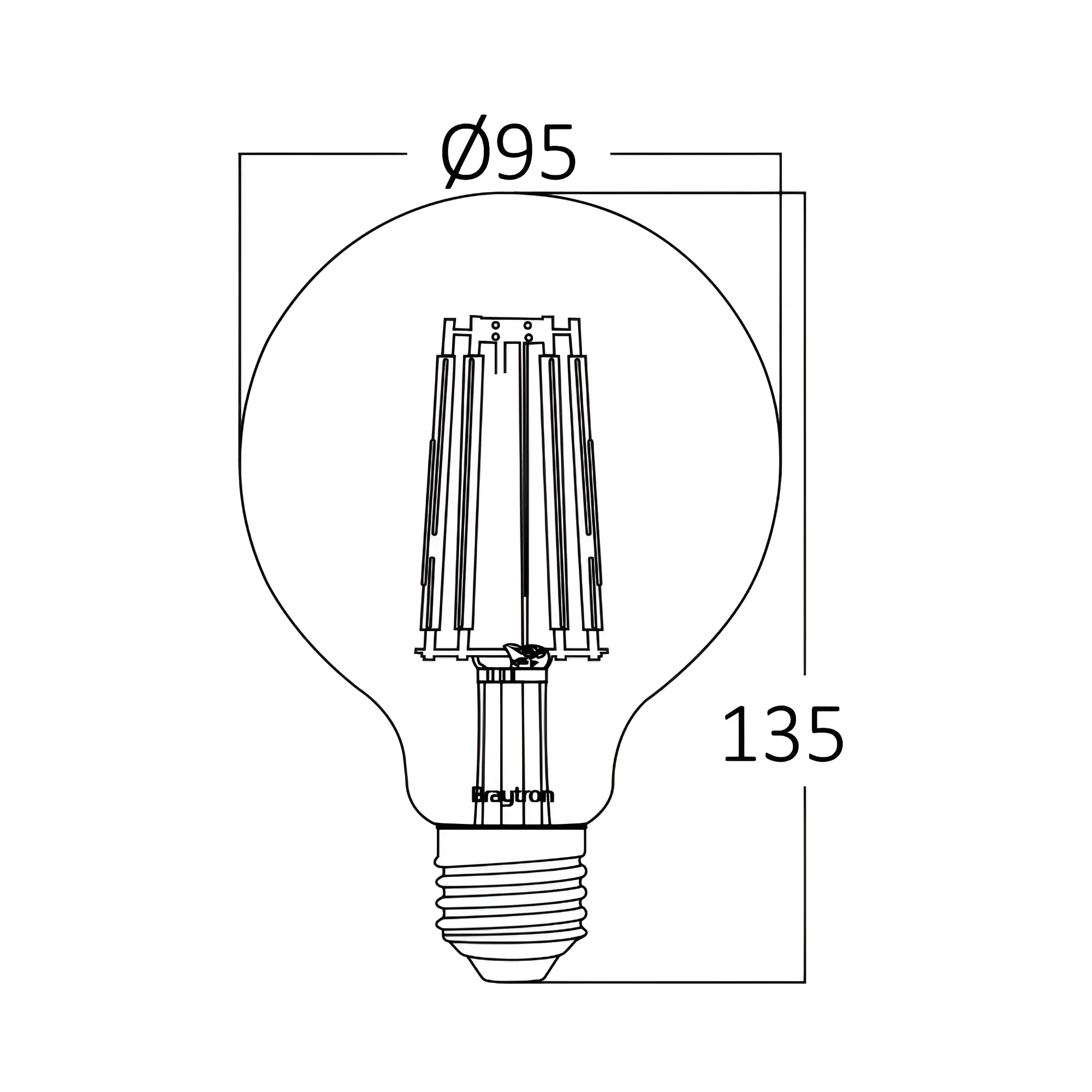 DIMABILNA LED FILAMENT KUGLA G95 8W E27 PROVIDNA 3000K — slika 3
