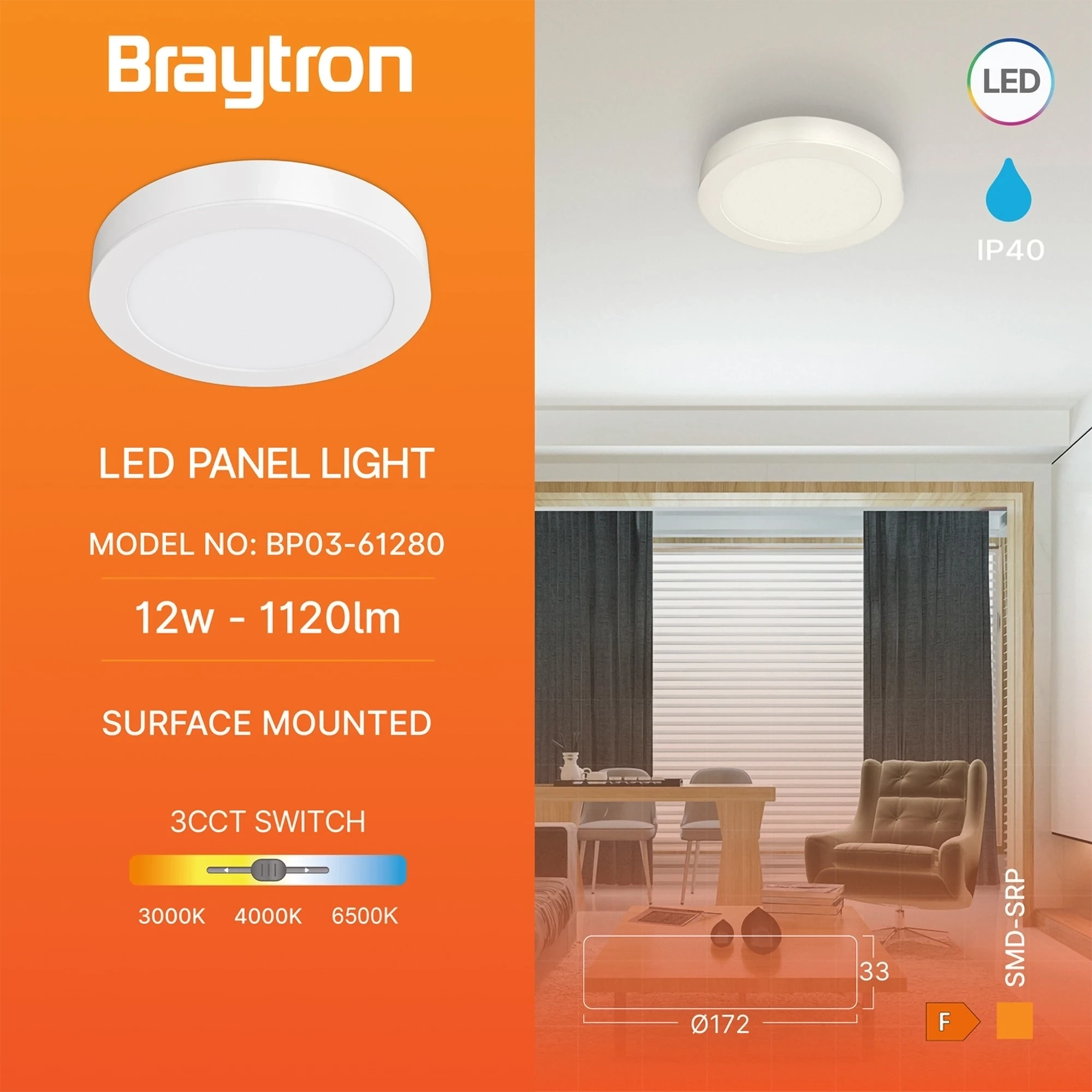 LED PANEL NADGRADNI OKRUGLI 12W BELI CCT — slika 3