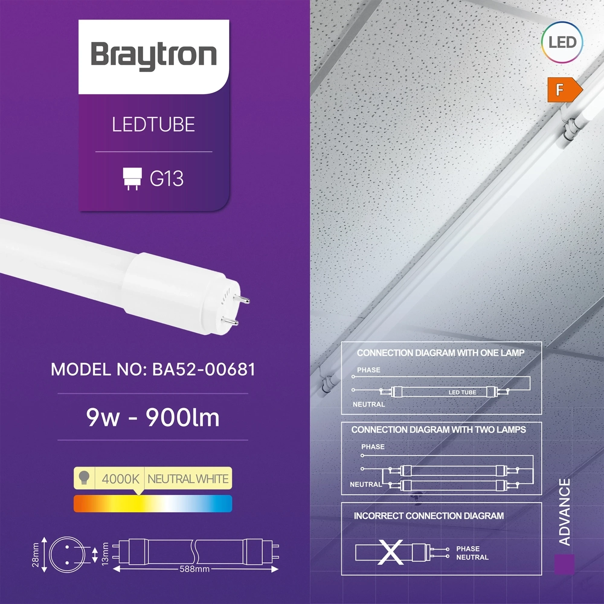 LED CEV T8 9W 60CM DVOSTRANA 4000K — slika 3